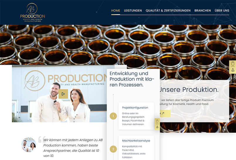 Vorschau Website AB Production