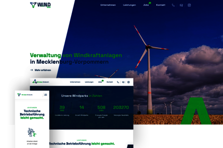 Website für die W.I.N.D. GmbH